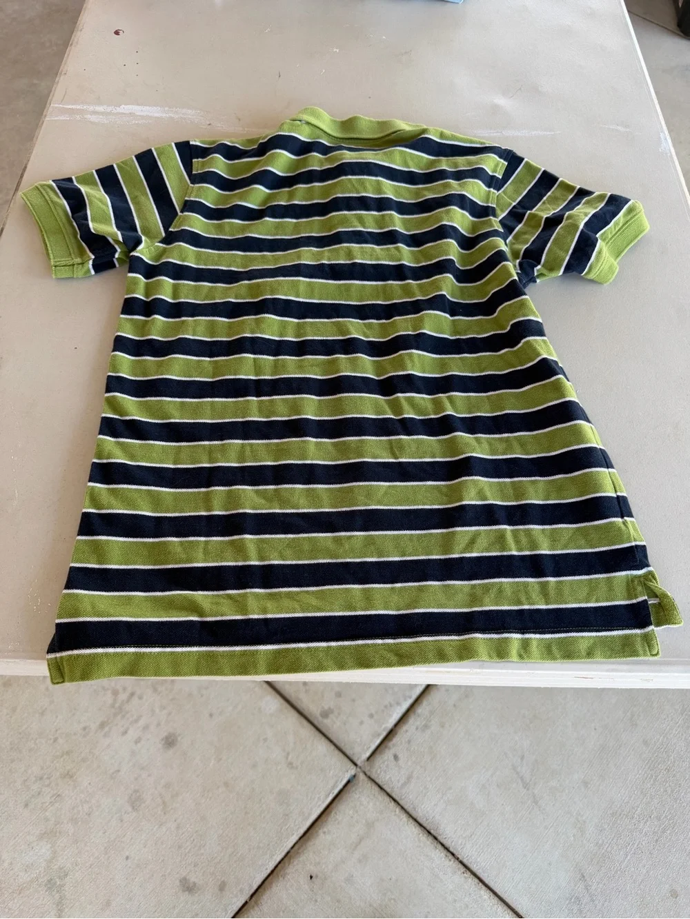 Old Navy Green & Navy Striped Polo Shirt